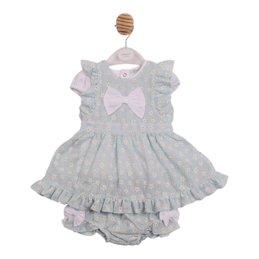 Mintini - Blue Daisy Pinafore Dress and Pants