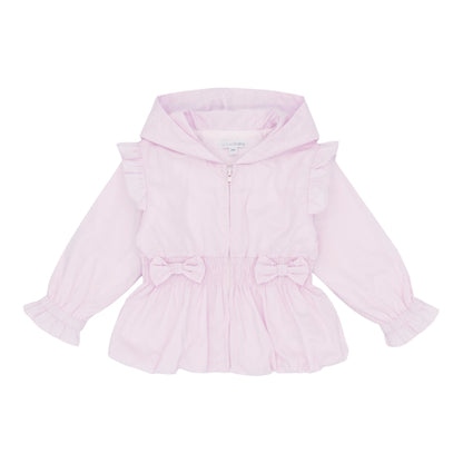 Ref: La Rochelle BB3090

Introducing the Blues Baby Light Pink Jacket – a charming piece designed for little ones who love style. This cotton jacket features a cosy hood and convenient zip front fastening, making it easy to put on and take off. Adorable bows adorn the front and back, while delicate ruffle detailing on the shoulders and a playful bubble hem add character. Machine washable at 30°, it's practical for everyday wear and playtime adventures.