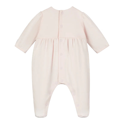 Emile et Rose, Rompers, Emile et Rose - Light pink romper with embroidered yolk