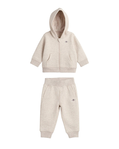 Gant, Jogging Suits, Gant - Stone marl, zip hoodie jogging suit, Baby