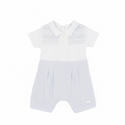 blues baby - Light blue and white romper