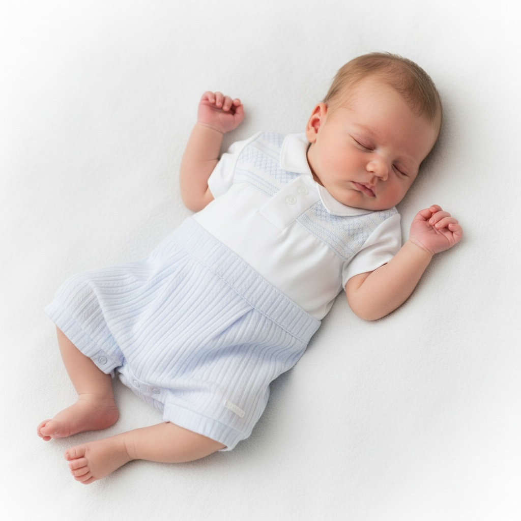 blues baby - Light blue and white romper