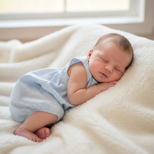 Rapife - Pale blue and white romper