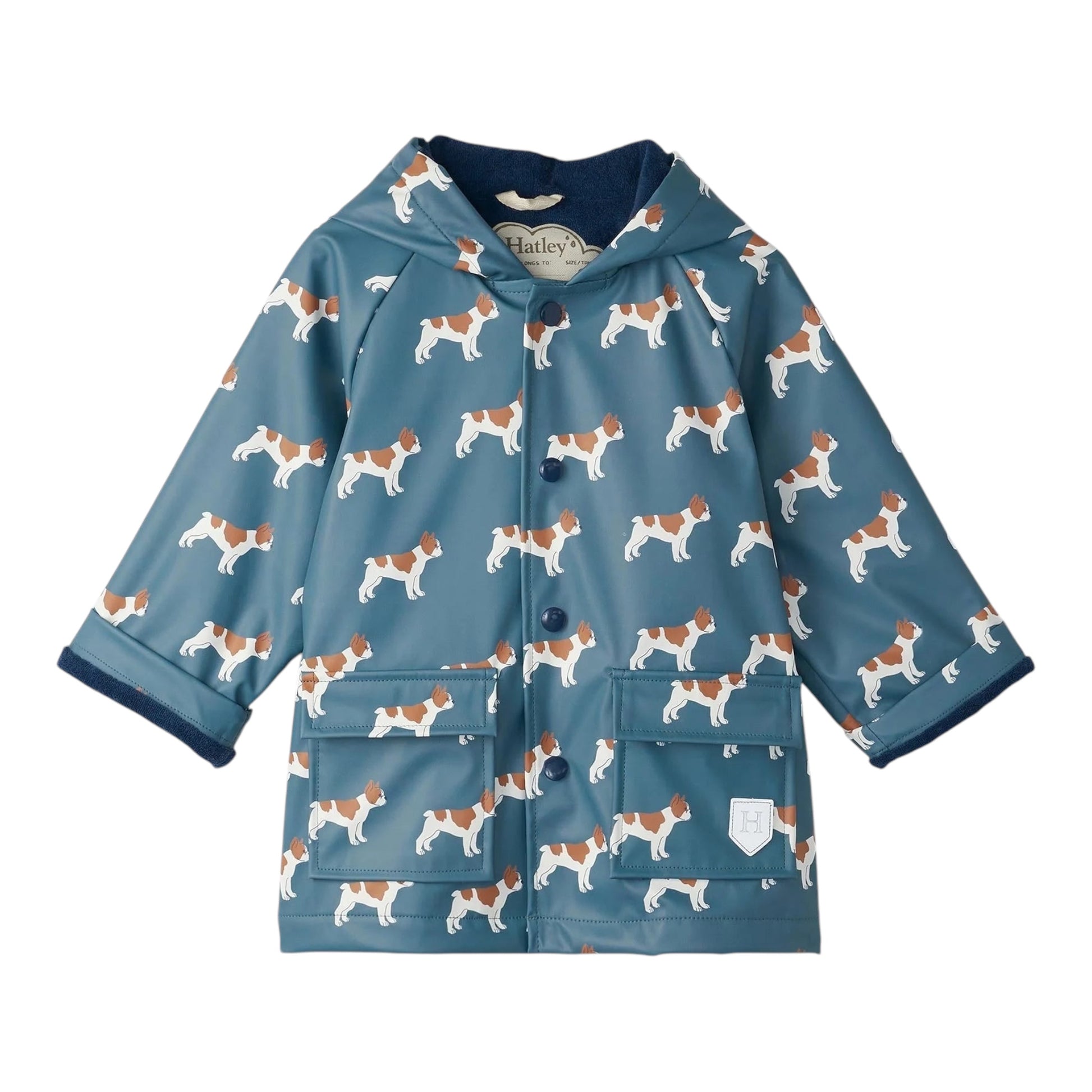 Hatley, raincoats, Hatley - French bulldogs pre-school raincoat, blue