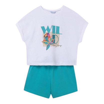 Mayoral, 2 piece shorts outfits, Mayoral - 2 piece shorts set, 'WILD and toucan" front design