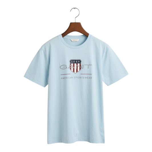 Gant, T-shirts, Gant - Calming blue archive shield short sleeved T-shirt