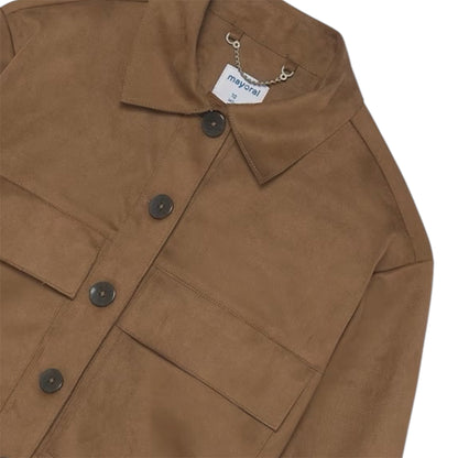 Mayoral - Tan faux suede crop jacket