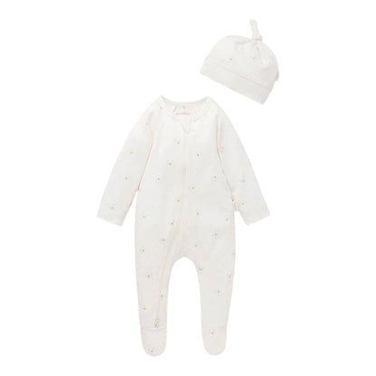 purebaby - Baby romper & hat set, neutral