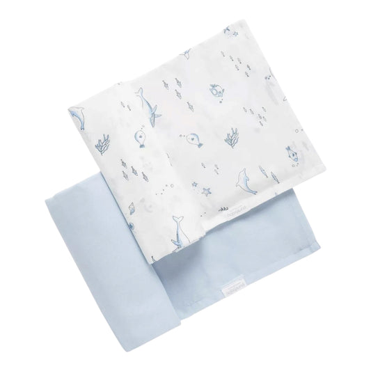 purebaby - 2 pack Muslin Wrap, Blue