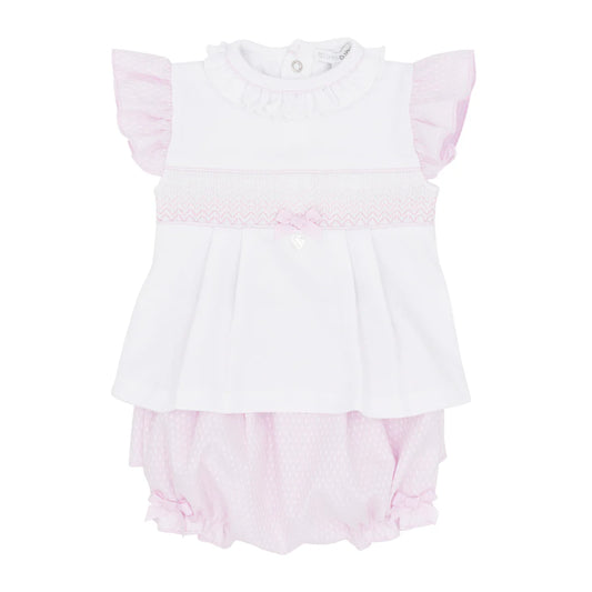 blues baby - 2 piece pink and white, pants and top outfit
