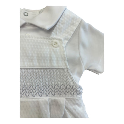 blues baby - White 2 piece dungaree outfit