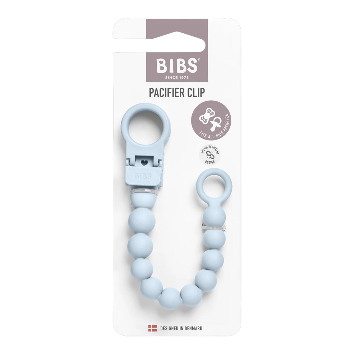 Bibs - Dummy clip, Baby blue