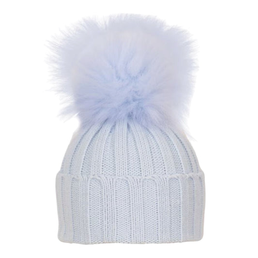 Satila - Soft blue , large single pom pom, Myrten