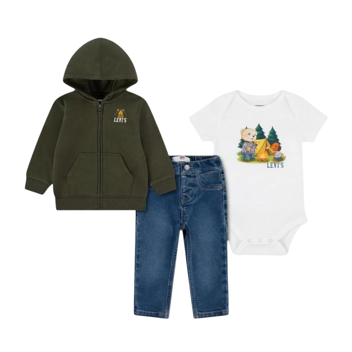 Levi's - 3 piece outfit, jeans, top and zipper hoodie