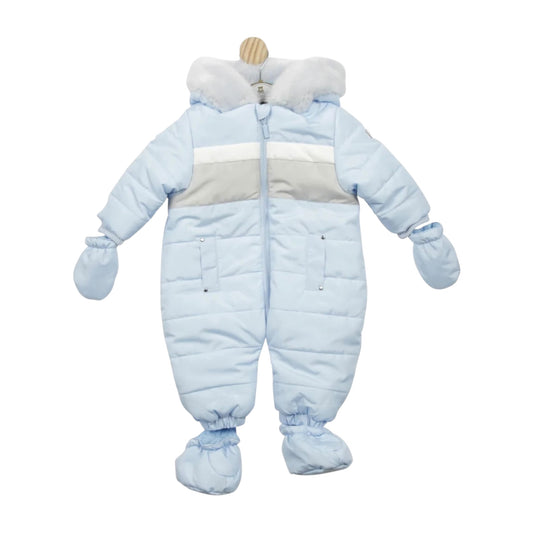Mintini - light blue snowsuit, 6m only