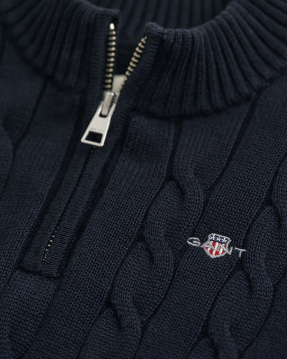 Gant - Navy, cable knit, half zip top, 5-6yrs
