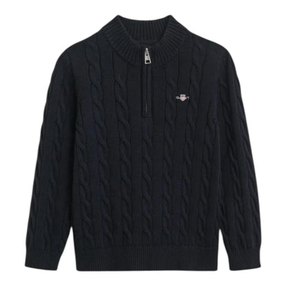 Gant - Navy, cable knit, half zip top, 5-6yrs