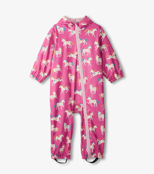 Hatley, Rain suit all in one, Hatley - Folky unicorn all in one rain suit