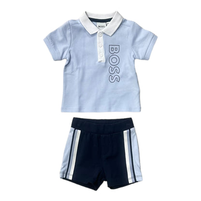 Boss, 2 piece shorts sets, Boss - Blue 2 piece shorts set 3m-18m