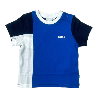 Boss, T-shirts, Boss - Blue crew neck T-shirt, 12m - 3yrs