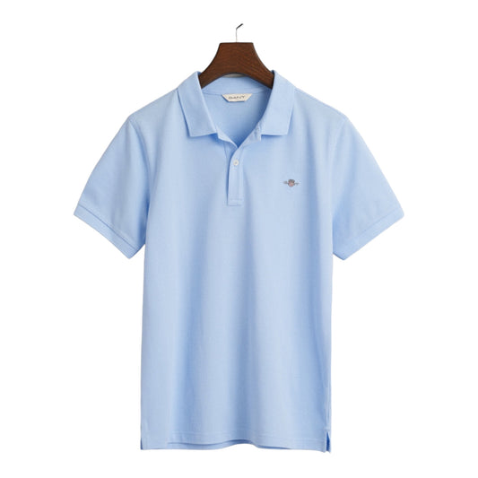 Gant, polo T-shirts, Gant - Short sleeve polo T-Shirt, light blue, Youth, 16 years