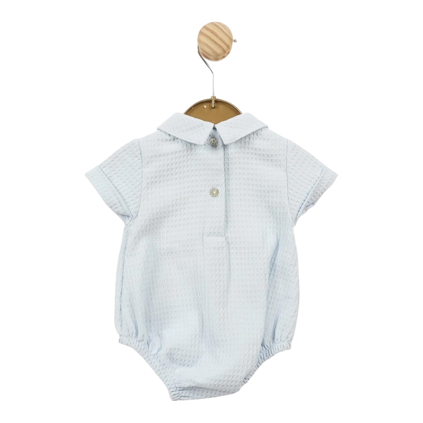 Mintini, All in ones, Mintini - Light blue summer romper with smocking