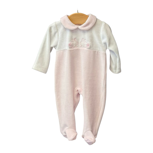 Deolinda - Velour romper, Pink/White