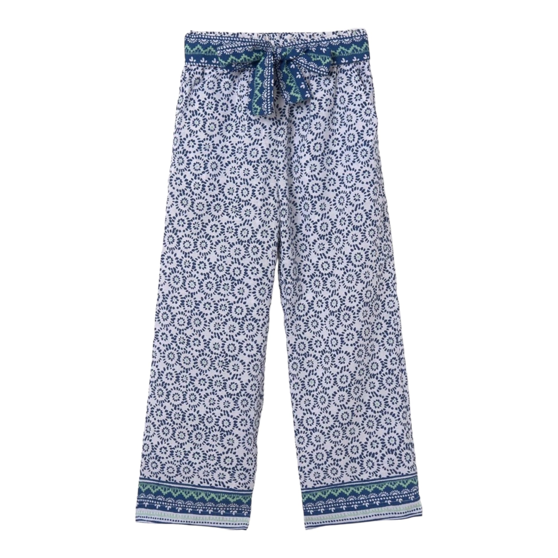 Mayoral, trousers, Mayoral - wide leg, blue and white patterned trousers