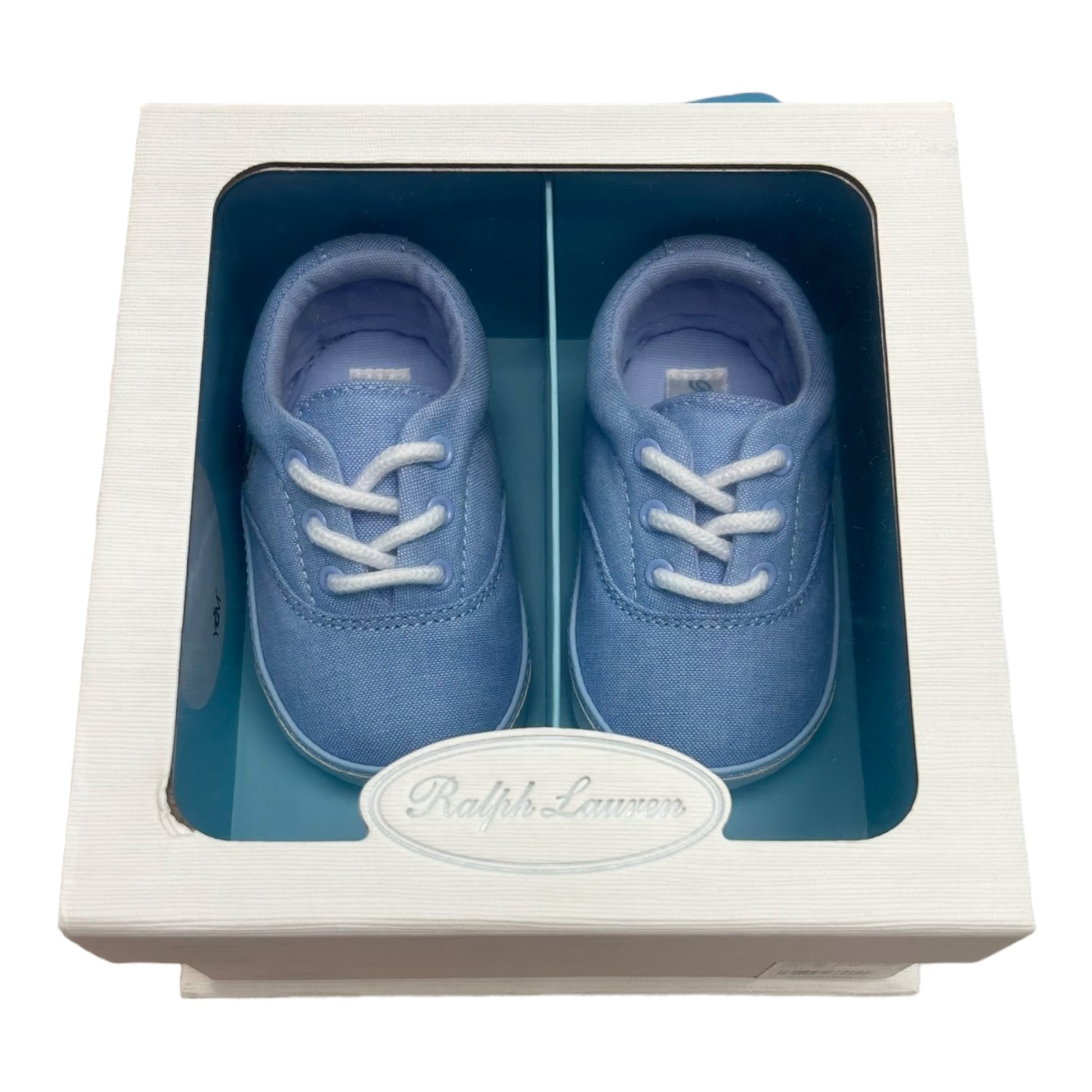 Ralph Lauren, footwear, Ralph Lauren - Pale blue textile baby shoes, trainer style