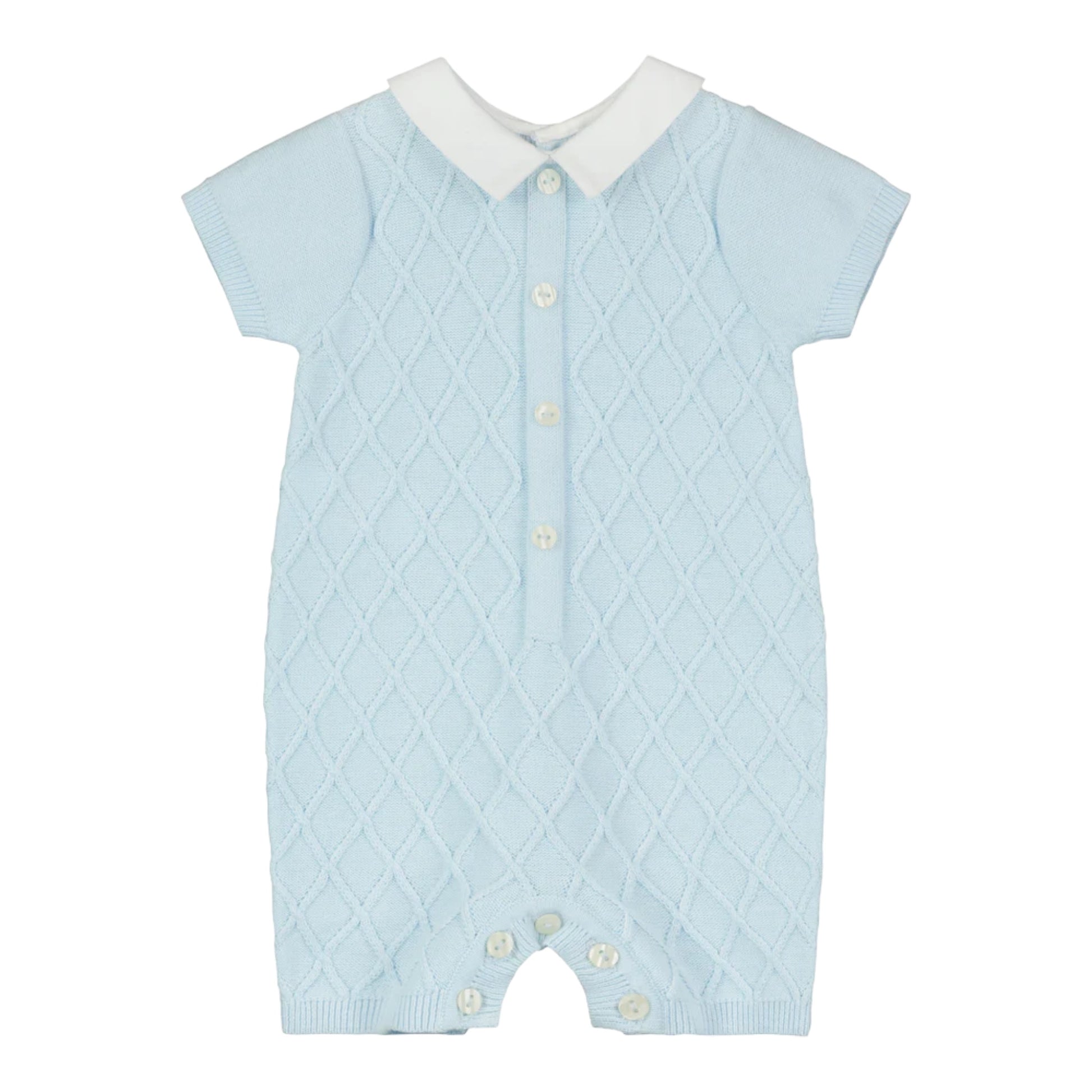 Emile et Rose, rompers, Emile et Rose - Baby Boys pale blue knit  all in one, Flynn