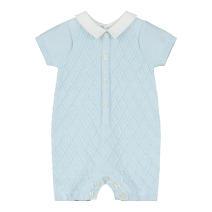 Emile et Rose, rompers, Emile et Rose - Baby Boys pale blue knit  all in one, Flynn