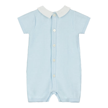 Emile et Rose, rompers, Emile et Rose - Baby Boys pale blue knit  all in one, Flynn