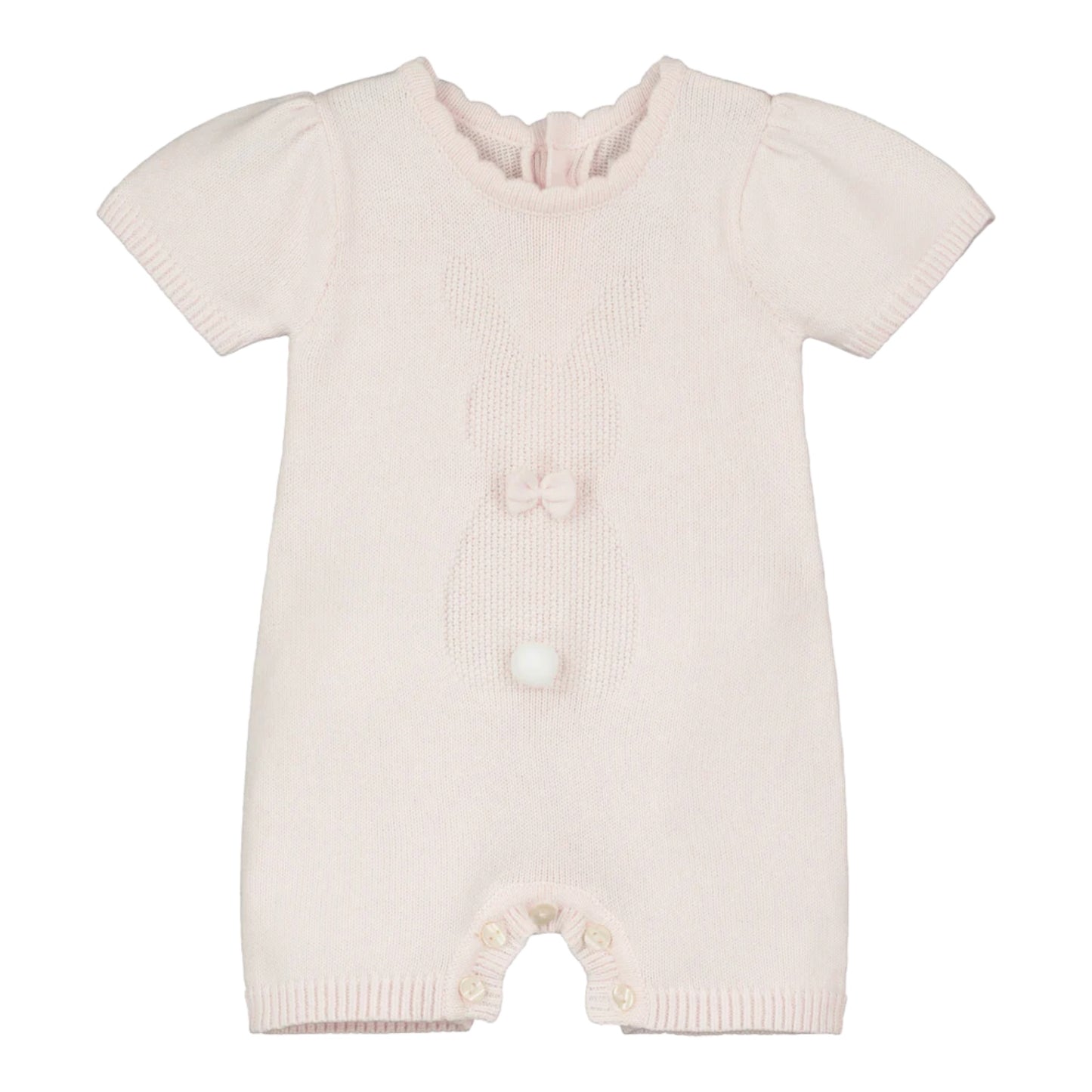 Emile et Rose, rompers, Emile et Rose - Light pink knit all in one, bunny design, Frankie