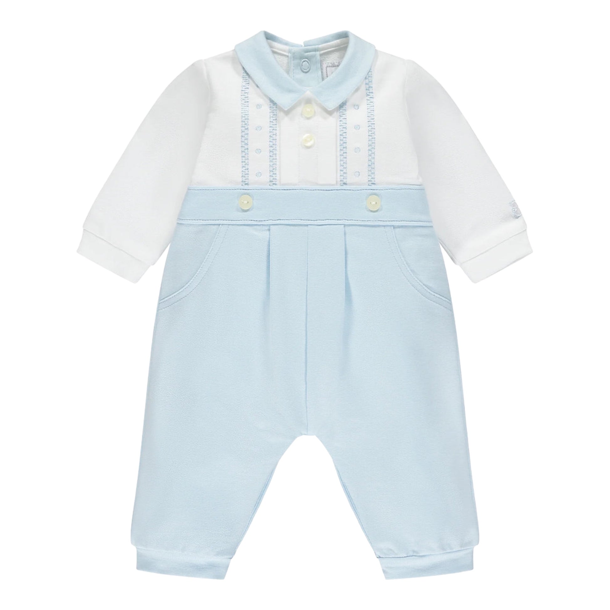 Emile et Rose, rompers, Emile et Rose - Pale blue and white all in one, Denny