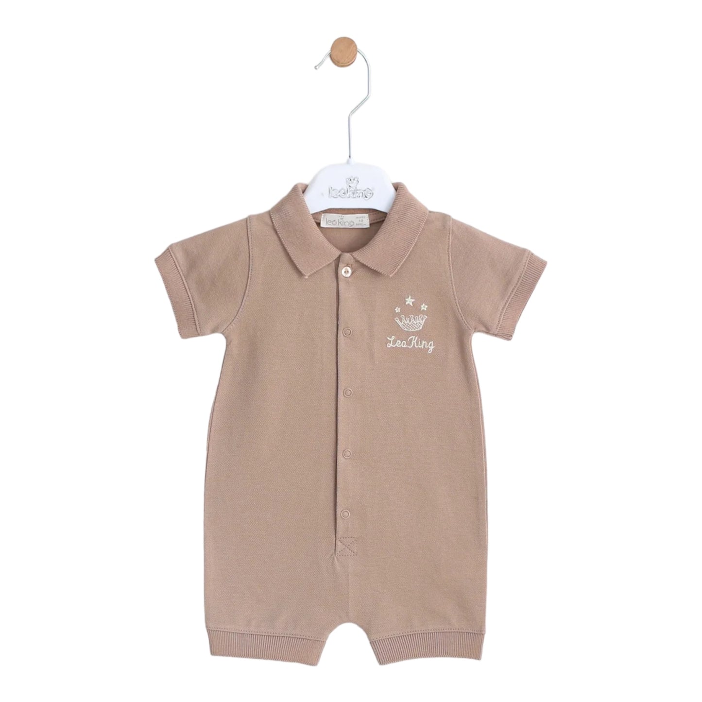 leo king, 2 piece outfits, leo king - Baby cotton fawn romper