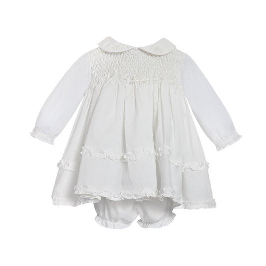 Sarah Louise - Traditional ivory hand smocked dress with pants