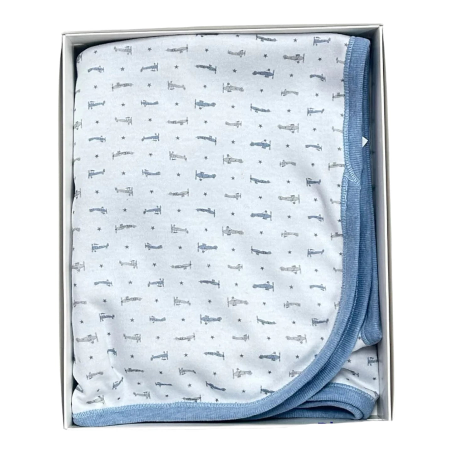 Rapife, Blankets, Rapife - Blanket with all over aeroplane print, pale blue