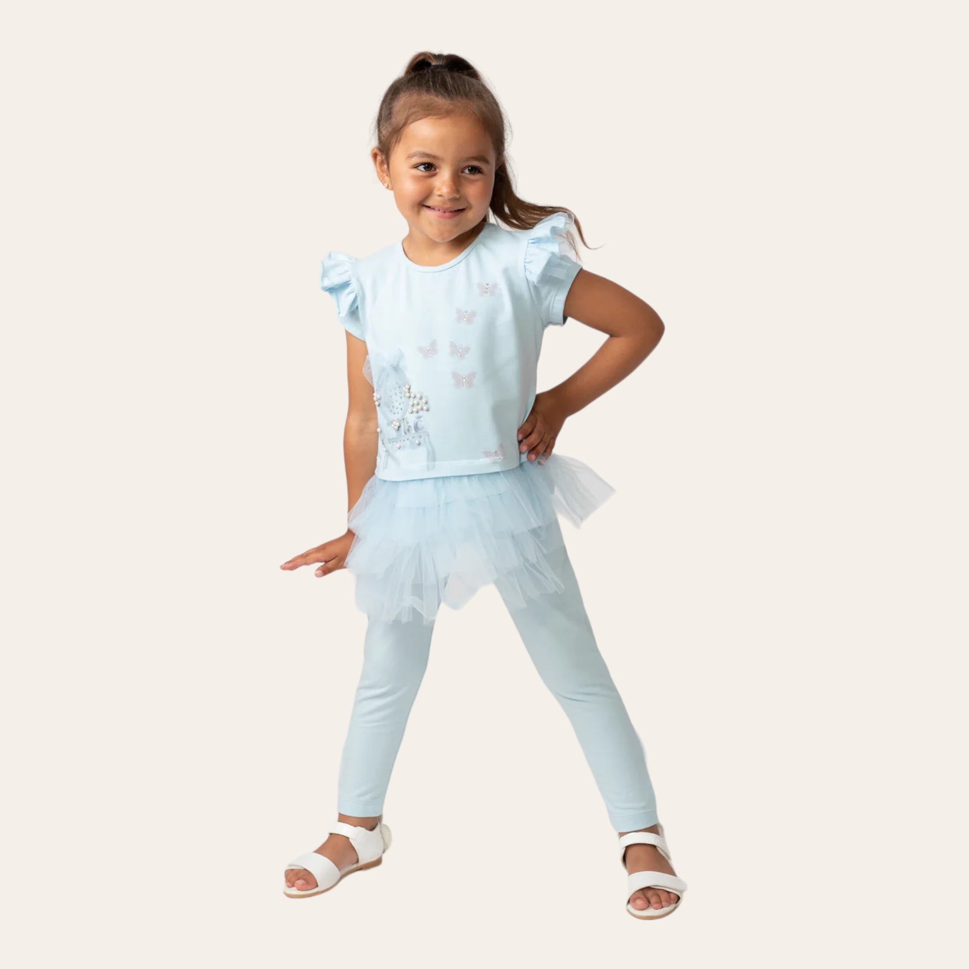 Caramelo Kids, 2 piece outfits, Caramelo Kids - pale blue 2 piece legging set