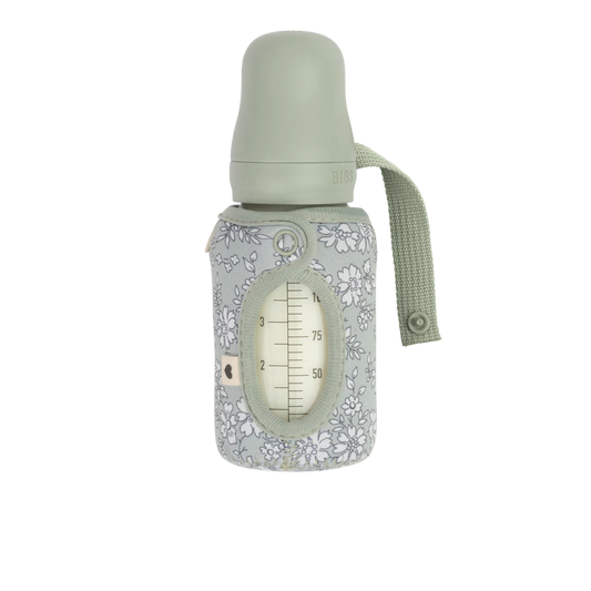 Bibs, bottle sleeve, Bibs - Liberty print Sage green bottle sleeve