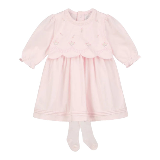 Emile et Rose, dresses, Emile et Rose - Embroidered Pink dress and tights