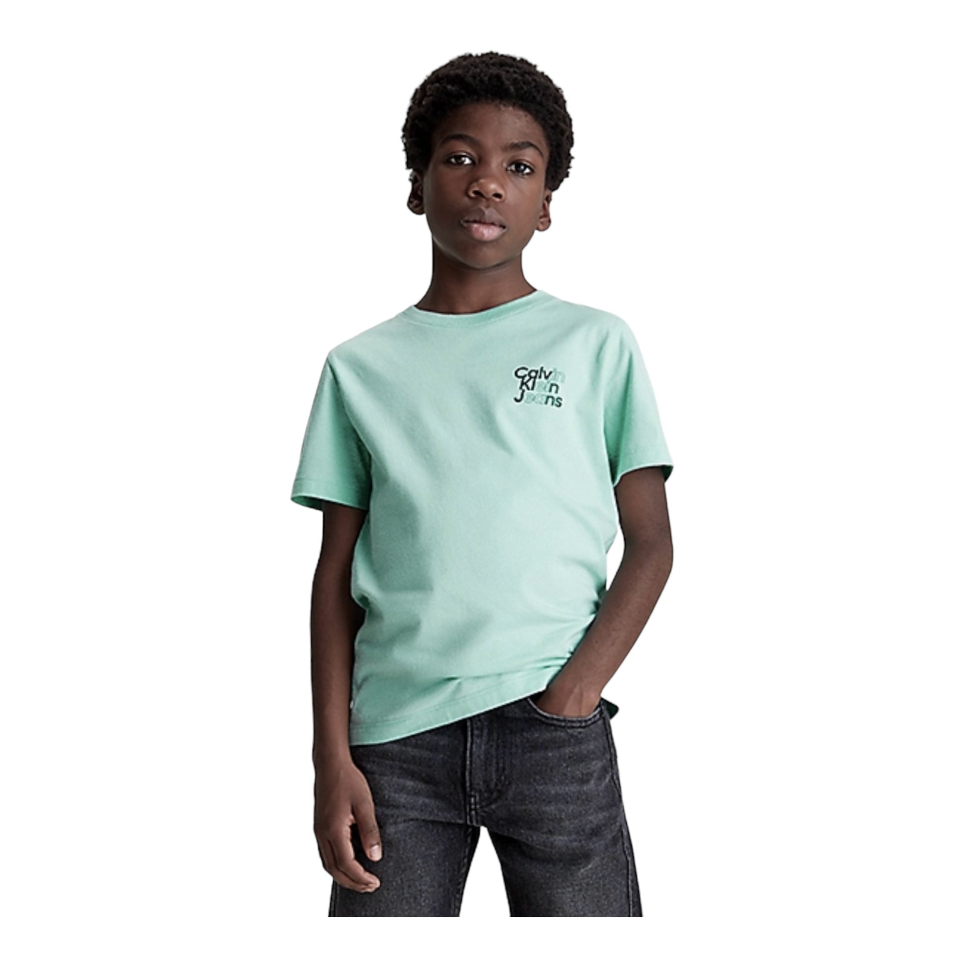 Calvin Klein, T-shirts, Calvin Klein - Aqua crew neck T-shirt