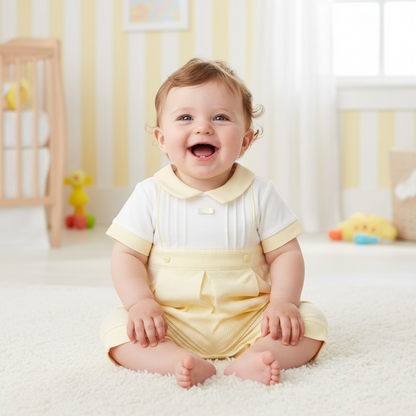 Amore - Romper, Lemon and white