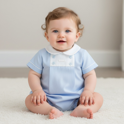 Amore - Romper, Blue and white