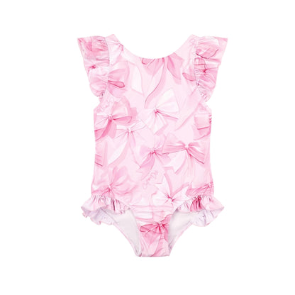 A’Dee - Pink bow print swimming costume