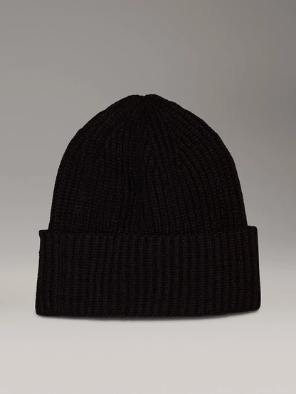 Calvin Klein, Hats, Calvin Klein - Monogram rib beanie, black