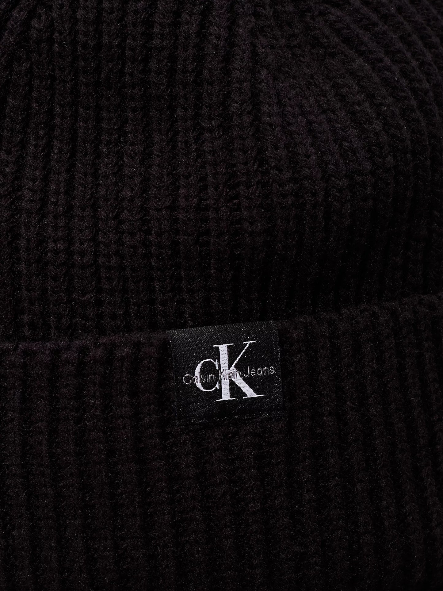 Calvin Klein, Hats, Calvin Klein - Monogram rib beanie, black