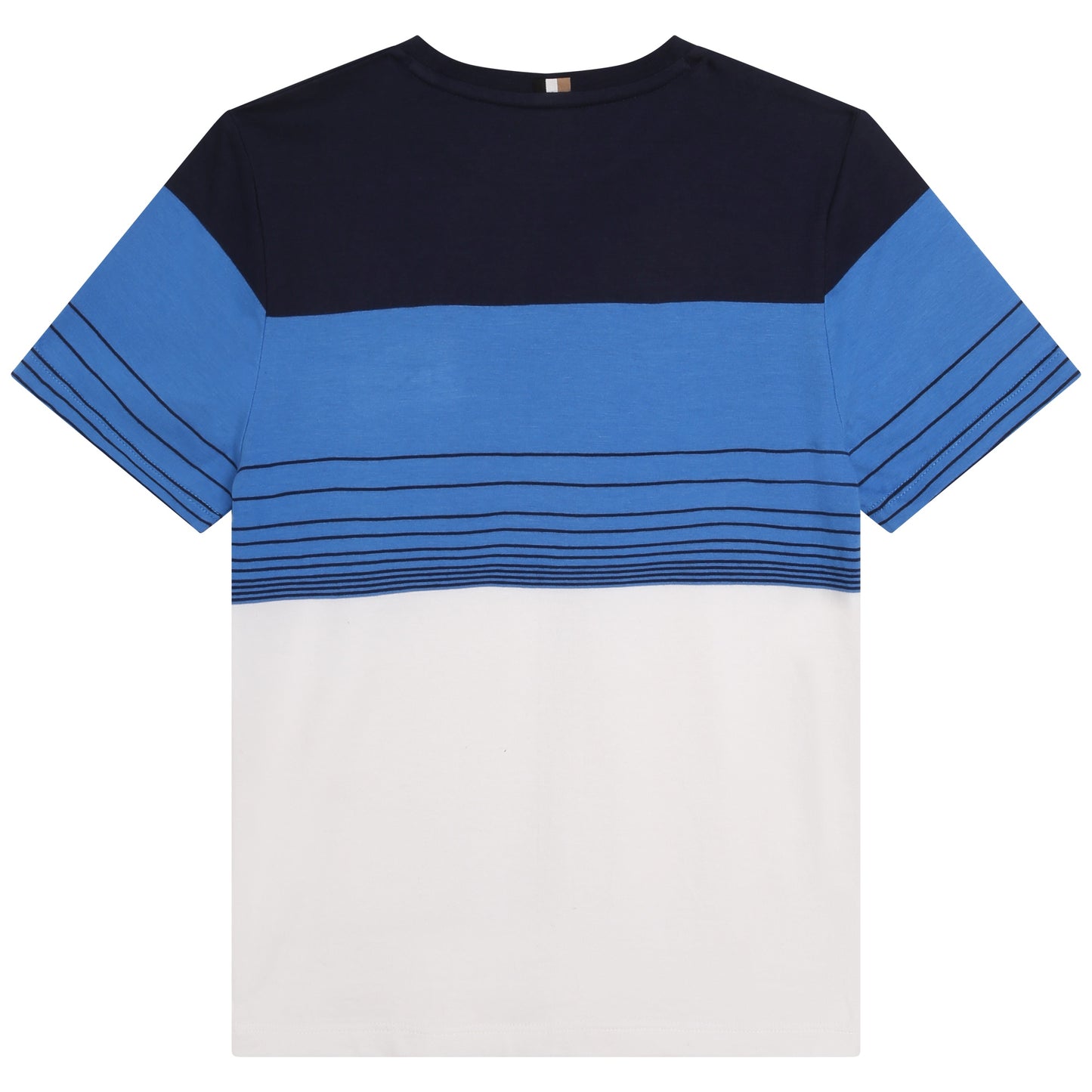 Boss, Tee shirts, Boss - Blue and white block stripe T-shirt