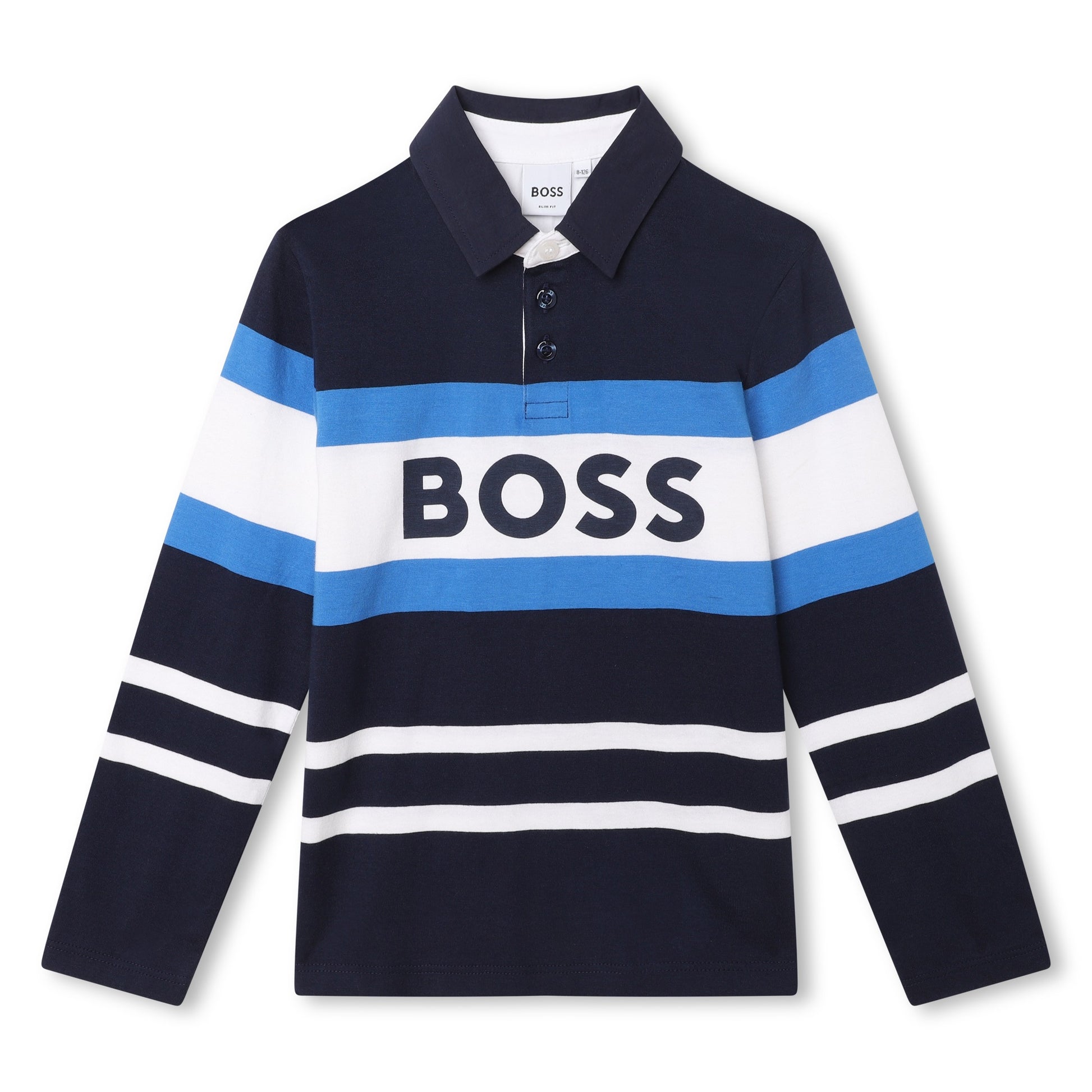 Boss, Long sleeved polo Tee shirts, Boss - Long sleeved polo Tee, blue/navy/white