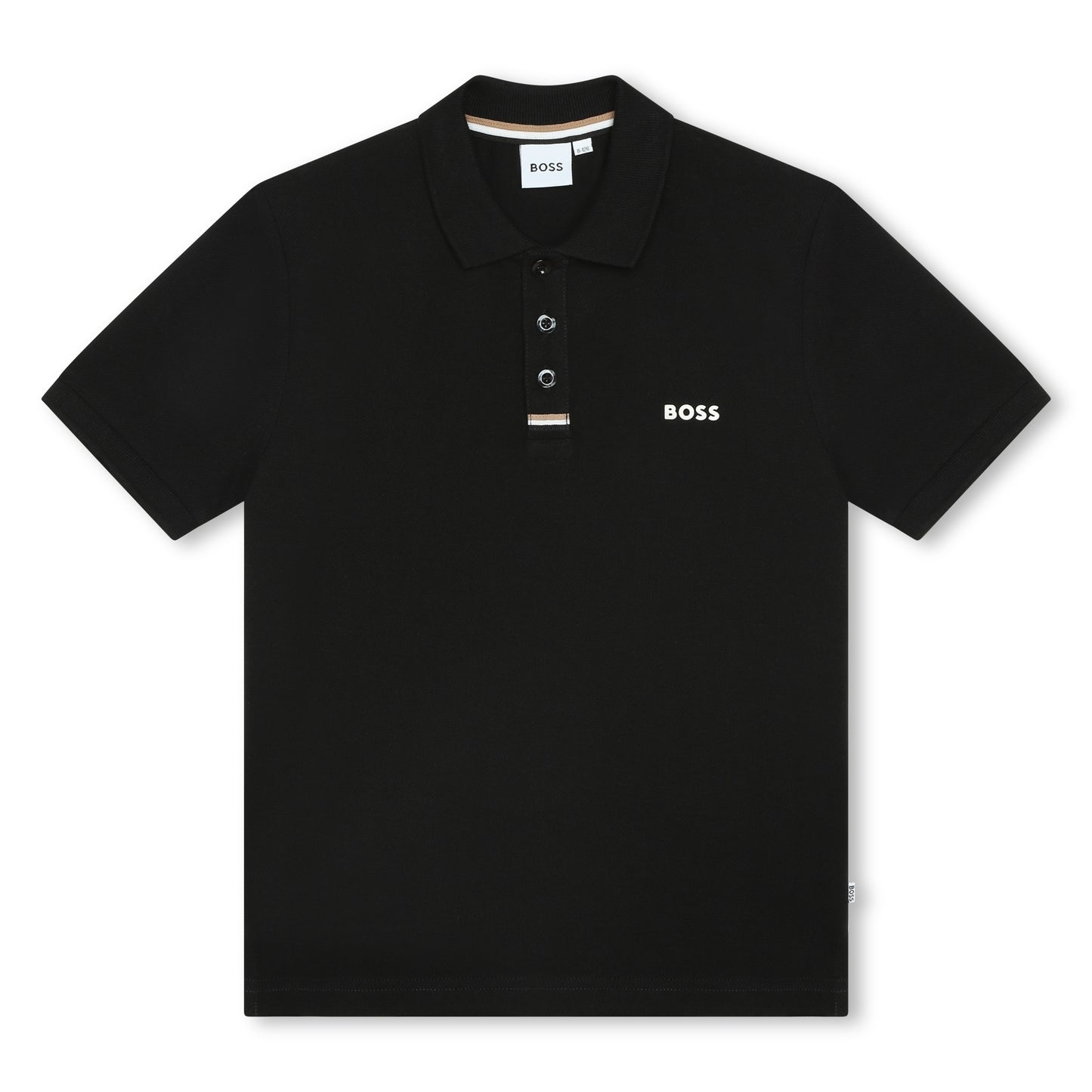 Boss, T-shirts, Boss - Black Polo T-shirt with tan and white trim