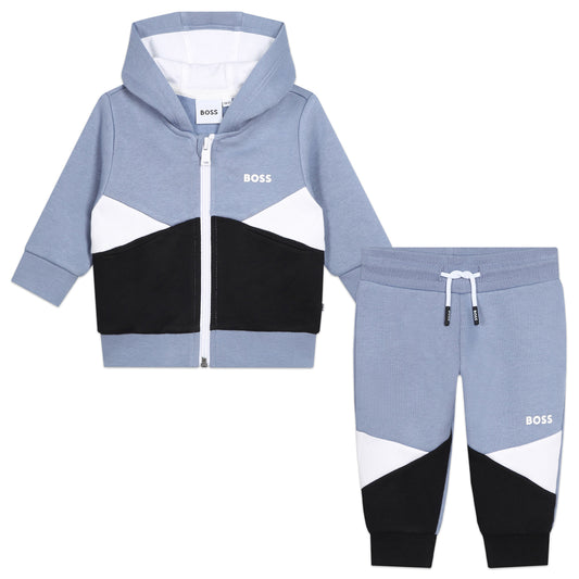 Boss, 2 piece outfits, Boss - Grey cardigan and trousers outfit, 18 months